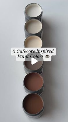 six different shades of paint on top of each other with text overlay that reads 6 calicore - inspired pattit colors