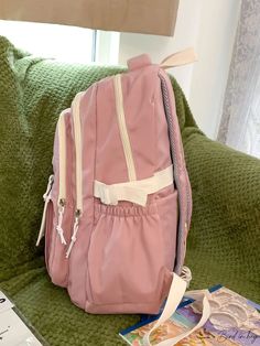 BirdinBag - Versatile Color Block Leisure Backpack for Fashion-forward Students Back To School Bag With Adjustable Straps, School Bags With Adjustable Straps And Rectangular Shape, Trendy Bags With Adjustable Straps For Students, School Bag With Adjustable Straps And Softback, Softback School Bag With Adjustable Straps, Pink Backpack For Students, Casual Student Bag With Adjustable Straps, Casual Bags With Adjustable Straps For Students, Adjustable Straps Shoulder Bag For Back To School