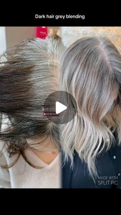 Rosie Baylis- Strover on Instagram: "The hard truth about grey blending,  Is that it ISN’T a quick fix.   I’ve learnt over years of experience that for clients to achieve the best results, a 3-6 month journey is best.  This means they get to recieve all of the guidance and support they need, with colours, cuts, smoothing treatments and products included.  This means they really don’t have to think about a thing, and have a huge weight taken off of their shoulders.   Free up the mental bandwidth 🤯 from searching for a solution to your ‘stripe’, and gain so much more back than just your time.   Learn more about my Grey Blending Transformations and joining the waitlist for September in the bio.  Rosie   @rosiebaylishair @rosie_baylis   #greyhair #greyhairspecialist #greyhairexpert #tunbridge Highlights To Blend Gray, Grey And Ash Blonde Hair, Ideas For Blending Gray Hair, Blend Blonde And Gray, Coloring Hair Grey Silver, Rose Gold Highlights On Gray Hair, Gray Blending Dark Blonde, Ash Blonde Grey Blending, Grey Blending On Brown Hair