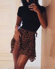 Leopard Skirt, Skirt Outfit, Fashion Fits, Mode Inspiration, Elegant Outfit, Skirt Outfits