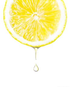 a slice of lemon being dripping from a spoon