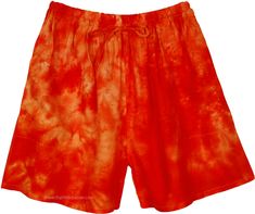 Do summer the right way with these boho chic shorts in blazing orange shade tye dye splatter print. It has two pockets on either side. #tlb #Misses #beachwrap #TieDye #bohemianfashion #BeachShortsforWomen Orange Relaxed Fit Beach Shorts, Relaxed Fit Orange Shorts For Beach, Orange Relaxed Fit Shorts For Vacation, Orange Summer Shorts With Pockets, Summer Orange Shorts With Pockets, Beach Tie Dye Cotton Shorts, Tie Dye Cotton Beach Shorts, Hippie Orange Bottoms For Summer, Summer Hippie Orange Bottoms