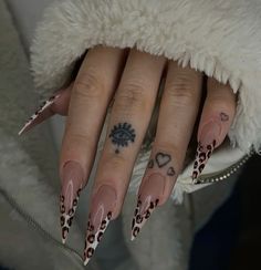 Cheetah Print Stiletto Nails, French Tip Nails Stiletto, Cheetah Print French Tip Nails, Print French Tip Nails, Nails Stiletto, Tip Nails, French Tip Nails, Cheetah Print