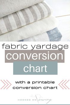 fabric yardage conversation chart with text overlay