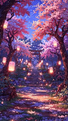 Lantern Rite Wallpaper, Ancient Japan Aesthetic, Romantic Goth Wallpaper, Scenery Inspiration, Profile Picture Aesthetic, Inari Shrine, Attractive Wallpapers, Dark Forest Aesthetic, Animated Wallpaper