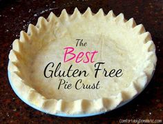 the best gluten free pie crust is in a paper bowl on a table