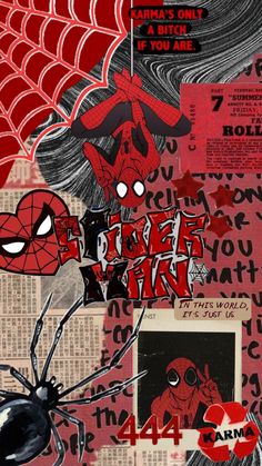 a collage of spider - man and other comic characters with the words, you're