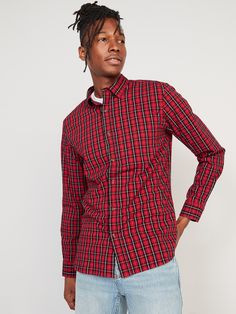 The Everyday Shirt for men is the button-down that puts in work eight days a week.  Spread collar.  Seamed back yoke, with center box pleat.  Long sleeves, with buttoned cuffs and buttoned sleeve plackets.  Patch pocket at left side of chest.  Soft-w Casual Long Sleeve Flannel Shirt With Button Cuffs, Casual Collared Flannel Shirt With Button Cuffs, Long Sleeve Flannel Shirt With Button Cuffs For Work, Casual Plaid Shirt With Button Cuffs, Casual Button-up Flannel Shirt With Button Cuffs, Cotton Flannel Shirt With Button Cuffs, Plaid Collared Shirt With Button Cuffs, Houndstooth Shirt, Old Navy Men