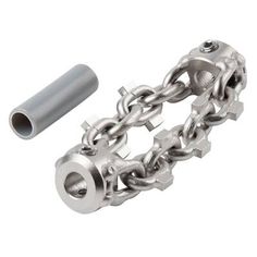 an image of a chain with a roller on the end and a tube attached to it