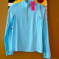 Nwt Lilly Pulitzer Luxletics 1/4 Zip Pullover Nicola Mesh Panel Style 009800 Color Celestial Blue Xx Small Pit To Pit 15” Shoulder To Hem 21” X Small Pit To Pit 15 1/2” Shoulder To Hem 21” Xlarge Pit To Pit 21” Shoulder To Hem 24” Inside Of Arms Are Mesh Material Blue Stretch Half-zip Top, Blue Half-zip Moisture-wicking Top, Blue Moisture-wicking Half-zip Top, Spring Half-zip Sportswear Tops, Spring Sportswear Half-zip Tops, Half-zip Sportswear Tops For Spring, Spring Half-zip Sports Top, Spring Sports Half-zip Top, Blue Half-zip Sports Activewear