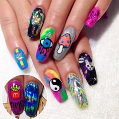 Nocturnal Wonderland, Smink Inspiration, Crazy Nails, Nice Nails, Summer Acrylic Nails