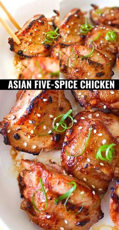 Five Spice Chicken, Asian Chicken Recipes, Asian Dinners, Asian Spices, Chinese Cooking Recipes, Boneless Chicken Thigh Recipes, Easy Chinese Recipes, Chicken Spices