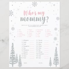 a printable christmas game with the words who's my mommy?