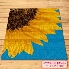 a sunflower is shown on a blue and yellow background with the words symbolic image not a photo