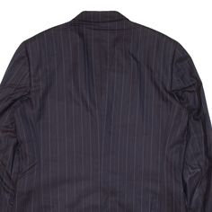 Item is in good used condition. >Size: M >Armpit To Armpit: 20" >Armpit To Cuff: 17" >Collar To Hem: 32" Pinstripe Business Outerwear With Pockets, Business Pinstripe Outerwear With Pockets, Striped Long Sleeve Outerwear For Business Casual, Classic Long Sleeve Outerwear With Vertical Stripes, Striped Business Outerwear With Pockets, Business Striped Outerwear With Pockets, Tailored Outerwear With Vertical Stripes And Long Sleeves, Tailored Long Sleeve Outerwear With Vertical Stripes, Striped Business Casual Outerwear With Pockets