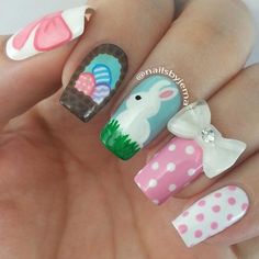 83 Cute & Easy Easter Nail Art Ideas to Try this Spring - Bliss Degree Nail Ideas Long, Cute Easter Nails, Bunny Nail Art, Easter Nail Ideas, Bunny Hopping, Easter 2023