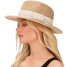 PRICES MAY VARY. Material: Instill luxe minimalism to your exotic getaways through this fedora hat from DRESHOW. Handwoven from high quality straw with fold band for versatility, this one is sculpted with a pinched crown and flat brim. Design: Pinched center dent crown and interior woven sweatband, the straw hat is super cute and lightweight that breathable and comfortable for warmer weather. Equipped with a windproof rope, even in the windy days can also be stable securely on your head. Occasio Luxe Minimalism, Cream Band, Fedora Beach, Straw Panama Hat, Fashion Inspiration Design, Hat For Man, Beach Hat, Fedora Hat, Trendy Accessories