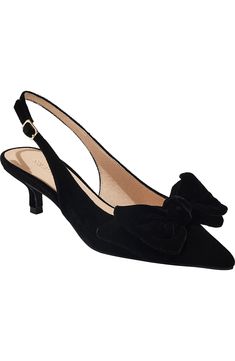 Jack Rogers Debra Kitten Heel Pointed Toe Slingback Pump (Women) | Nordstrom Chic Kitten Heels With Bow Straps For Evening, Formal Slingback Pumps With Bow Straps And Low Heel, Elegant Kitten Heels With Bow Straps, Elegant Slingback Kitten Heels With Bow, Evening Kitten Heels With Bow Straps, Formal Kitten Heels With Bow And Ankle Strap, Party Slingback Pumps With Bow Straps And Low Heel, Formal Pointed Toe Slingback Pumps With Bow, Formal Slingback Pumps With Bow And Pointed Toe