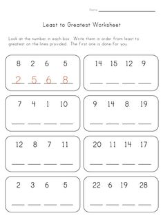 the printable worksheet for learning numbers