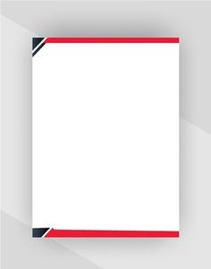 an empty white paper with red and blue stripes on the edges, in front of a gray background