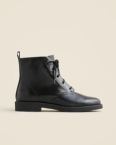 J.Crew: Lace-up Ankle Boots In Leather For Women 2024 Shoes, Hair Wrap Scarf, Loafer Sneakers, Lace Up Ankle Boots, Scarf Hairstyles, Jewelry Bags, Nice Shoes, Heeled Boots, Sneaker Boots