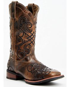 Leather upper Rubber outsole Western Boots, Leather Upper, Square, Boots, Heels, Leather