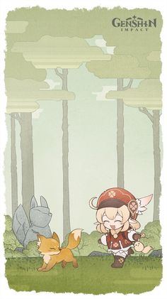 an image of cartoon characters in the woods