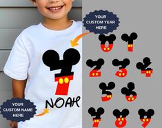 Custom Mickey TShirts For Boys, Mickey Mouse Birthday Boy TShirt 8, 7th Birthday Boy Custom TShirt, 9th Birthday Boy Shirts, Mickeymouse Tee You can also have a look at our ''Mickey Birthday Boy and Mickey Matching Birthday Family Shirts'' for the whole family. https://www.etsy.com/listing/1747783842/personalized-matching-family-mickey If you look for a Mickey School Shirt for your kids you can love our https://www.etsy.com/listing/1746646008/mickey-mouse-back-to-school-shirt-for shirt.  Welcome Mickey Shirts, 7th Birthday Boys, 6th Birthday Boys, Birthday Boy Shirt, Mickey Mouse Shirt, Mickey Shirt, Shirt For Boys, Mickey Mouse Shirts, Custom Tshirt