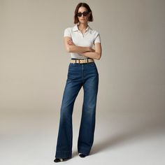 Curvy denim trouser in 1996 semi-stretch Dress Better, My Shopping List, Denim Trousers, Jcrew Women, Clothes To Buy, Wide Leg Denim, Trouser Jeans, New Clothes, Scarf Hairstyles