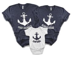 Matching Family Shirts, Funny Family Shirt Set, Captain First Mate Pirate, Navy Shirts, Family Birthday Shirts, Sailing Shirts, Family Outfit, Family Cruise Shirts, Family Party Shirts, Family Pictures, Family Photos, Boating Shirts Check out our full collection of awesome family shirt sets here: https://www.etsy.com/shop/MyFuntasticFamily?mcnav&section_id=29632816 HOW TO ORDER: All shirts are added individually to the basket. * Choose shirt variant/text. * Choose size & model. * Write t Nautical Short Sleeve Top In Sail Color, Nautical Style Sail Color Short Sleeve Tops, White Short Sleeve Nautical Shirt, Nautical Cotton Top In Sail White, Nautical Style Cotton Top In Sail Color, Cotton Nautical Crew Neck Shirt, Nautical Cotton Tops With Graphic Print, White Nautical Cotton Shirt, Sail Color Cotton Short Sleeve Tops