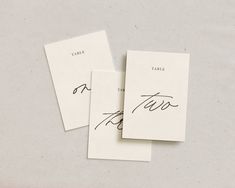 three pieces of paper with handwriting on them