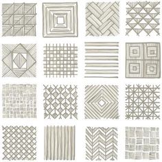 a collection of hand drawn lines and squares