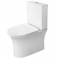 a white toilet with the lid up and no tank in front of it, on a white background