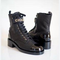 Brand New With Tags Chanel Boots Long Chanel Boots, Chanel Boots 2021, Chanel Ankle Boots 2022, Shoes Chanel, Chanel Boots, Girly Shoes, Biker Boots, Stitching Leather, Leather Logo