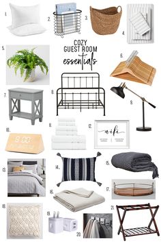 the ultimate guest room essentials for every guest in your home, including linens, pillows, blankets and more