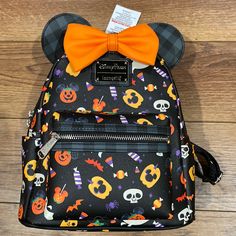 Never Used Brand New Halloween Disney Loungefly Backpack New With Tags. Sold Out At Disney Location My Mom Bought It Online And Never Used Just Sat On A Disney Collections Shelf. Selling To Pay Off Her Very High Credit Card Bill Halloween Themed Travel Backpack, Themed Halloween Travel Backpack, Black Backpack For Halloween Travel, Black Disney Backpack For Halloween, Black Disney Backpack For Disney Fan Events, Disney Halloween Backpack For Disney Trips, Black Mickey Mouse Backpack For Disney Fan Events, Loungefly Disney Backpack, Disney Loungefly Backpack