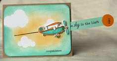 a card with an airplane on it that says, to fly is the limit of two