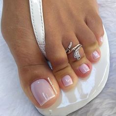 Pedicure Designs Toenails, French Pedicure, Pedicure Ideas, Gel Toe Nails, Acrylic Toe Nails, Acrylic Toes, Toe Nail Color, Pretty Toe Nails, Summer Toe Nails