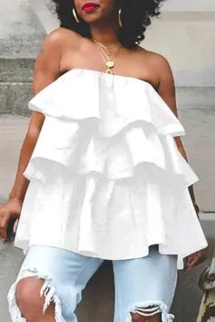 Plus Size Jean Dress, White Outfits For Women Casual, Summer Brunch Outfit Black Women, Strapless Tops, Tops Online, Online Tops, White Maxi Dresses, White Casual, White Mini Dress