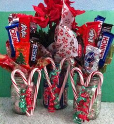 a candy jar filled with candy and candies