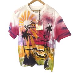 Born Fly Bold Graphic T-Shirt Mens 3xl Premium Tee Spray Paint Tagged Palm Tree/Beach Print. Msrp $44.00. 100% Cotton. Armpit To Armpit Is 26.5 Inches. Length Is 33 Inches. Flat Rate Shipping Charge. Multicolor Short Sleeve T-shirt For Beach, Casual Multicolor T-shirt For Beach Season, Multicolor Graphic Print T-shirt For Beach Season, Relaxed Fit Multicolor T-shirt For Vacation, Cotton Tie Dye T-shirt For Vacation, Tropical Multicolor Crew Neck Top, Tropical Style Relaxed Fit Printed T-shirt, Tropical Printed Relaxed Fit T-shirt, Tropical Multicolor Graphic Print T-shirt