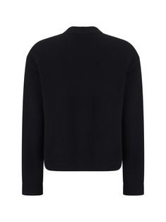 100% Wool Black Designer Gucci Sweater, Gucci Designer Black Sweater, Black Gucci Designer Sweater, Gucci Wool Crew Neck Sweater, Casual Gucci Sweater For Work, Classic Gucci Sweater With Ribbed Cuffs, Gucci Wool Sweater With Ribbed Cuffs, Classic Gucci Wool Cardigan, Elegant Gucci Sweater For Winter