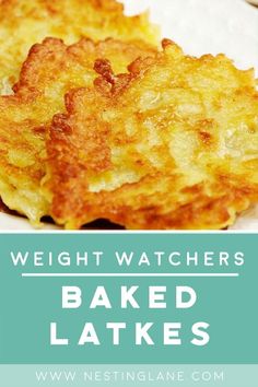 some food is on a plate with the words weight watchers baked latka's