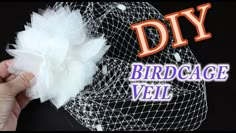 the diy birdcage veil is being made