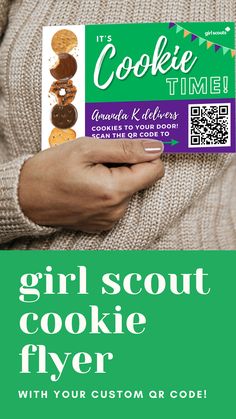 Girl Scout cookie flyer customized with your child's name and custom QR code for their digital cookie site Girl Scout Cookie Printables Free, Girl Scouts Cookies Printables, Girl Scout Cookies 2024, Girl Scouts Cookie Booth Ideas, Girl Scout Cookie Printables, Girl Scout Cookie Booth Ideas, Cookie Booth Ideas, Girl Scout Cookie Booth, Girl Scout Mom