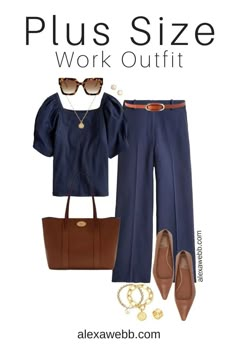 Plus Size Summer Work Outfits - Alexa Webb Plus Size Summer Outfits 2024, Work Outfits Smart Casual, Casual Spring Outfits Women, Smart Casual Spring, Casual Teacher Outfits, Business Casual Womens Fashion, Plus Size Business Attire, Navy Outfits, Plus Size Business Casual