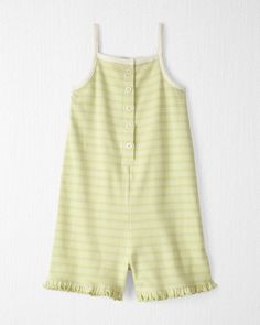 Citron Toddler Striped Organic Cotton Rib Romper | carters.com Ribbed Romper, Toddler Romper, Activewear Sets, Cool Graphic Tees, Toddler Boy Outfits, Swim Fashion, Top Graphic Tees, Kids Outfits Girls, Organic Fabrics