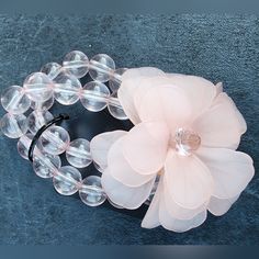 (Brand New) Pink Petals Bracelet. Adjustable Double Cascade Beads Fits: Small - Medium - Large Elegant Flower Crystal Bracelet For Spring, Elegant Flower Shaped Crystal Bracelet For Spring, Spring Beaded Bracelet For Parties, Elegant Adjustable Crystal Bracelet For Spring, Elegant Flower Beaded Bracelets For Spring, Elegant Beaded Flower Bracelets For Spring, Elegant Pink Beaded Bracelets For Summer, Elegant Spring Flower Beaded Bracelets, Adjustable Flower Beaded Bracelets For Parties