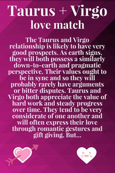 the back cover of taurus and virgo love match