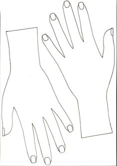 the outline of two hands and one hand with long nails